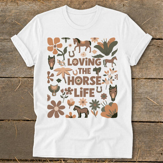 Loving the Horse Life Softstyle Tee - White