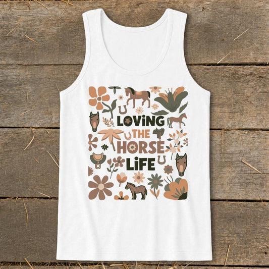 Loving the Horse Life Tank Top - White