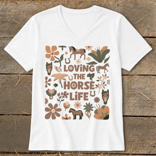 Loving the Horse Life V-neck - White