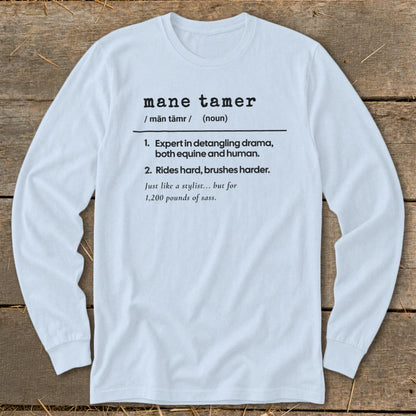 Mane Tamer Definition Long Sleeve Tee - Light Blue