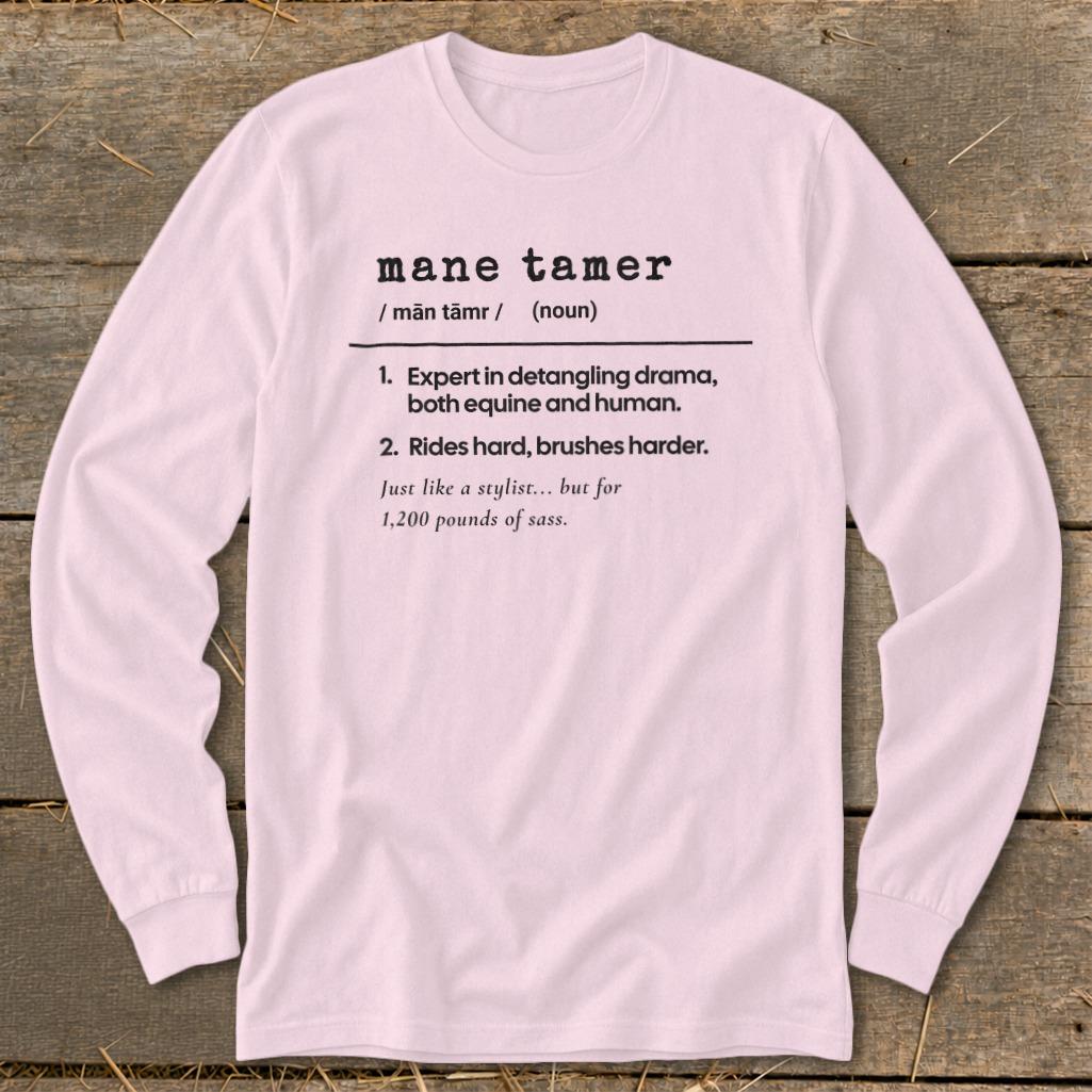 Mane Tamer Definition Long Sleeve Tee - Light Pink