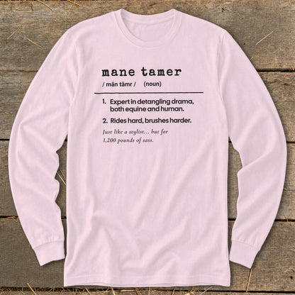 Mane Tamer Definition Long Sleeve Tee - Light Pink