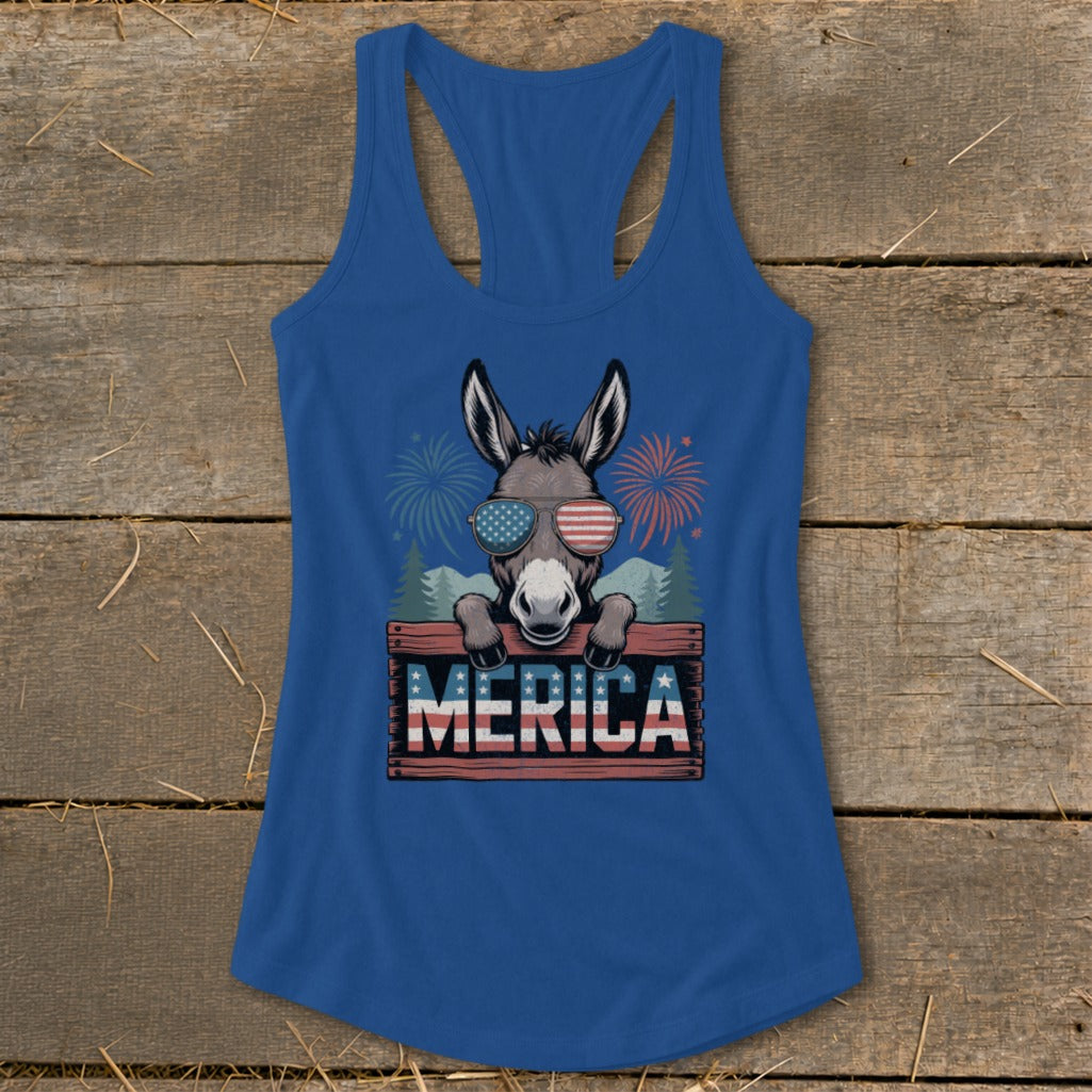 Merica Donkey Racerback Tank