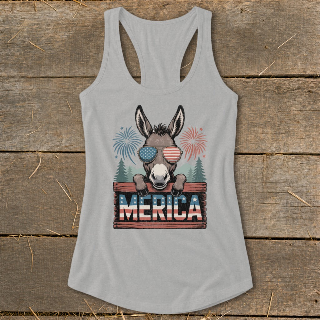 Merica Donkey Racerback Tank