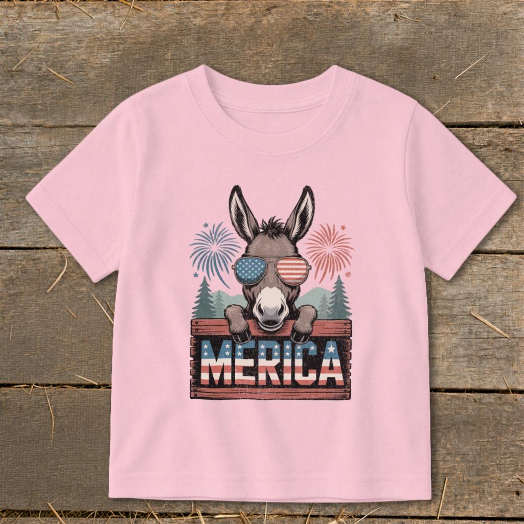 Merica Donkey Toddler Tee