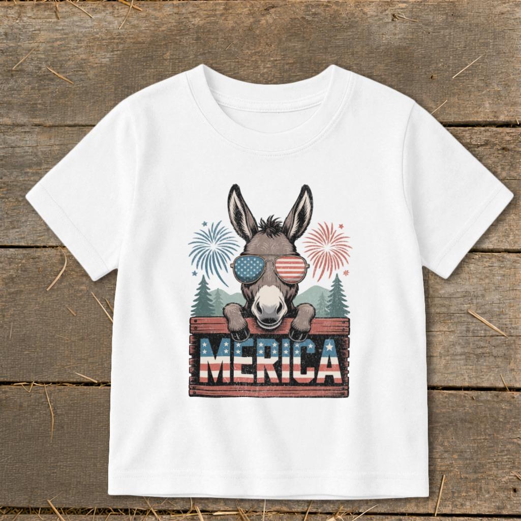 Merica Donkey Toddler Tee