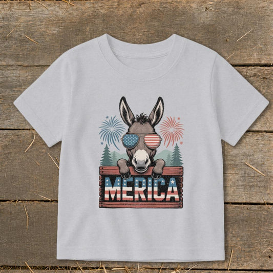 Merica Donkey Toddler Tee