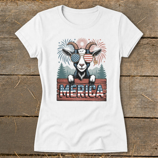 Merica Goat Ladies Tee
