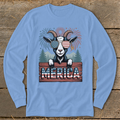 Merica Goat Long Sleeve Tee