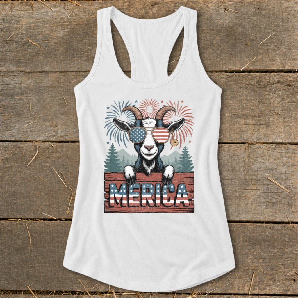 Merica Goat Racerback Tank