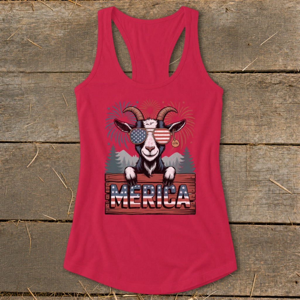 Merica Goat Racerback Tank