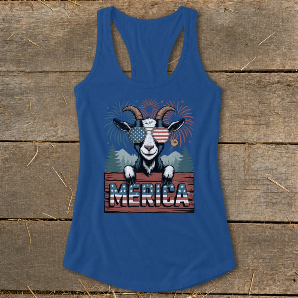 Merica Goat Racerback Tank