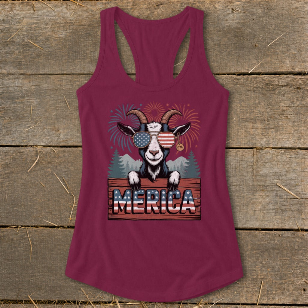 Merica Goat Racerback Tank