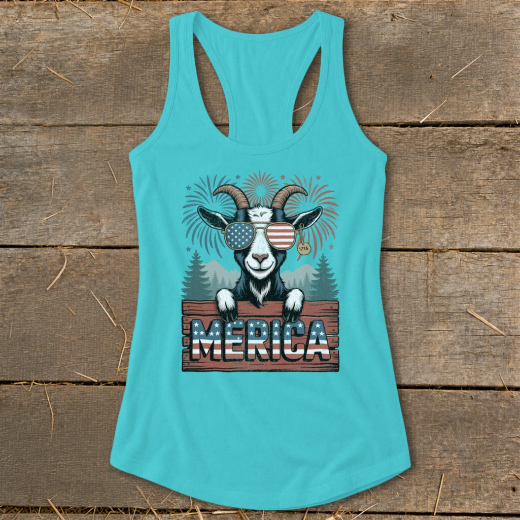 Merica Goat Racerback Tank