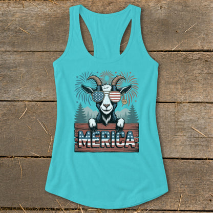 Merica Goat Racerback Tank