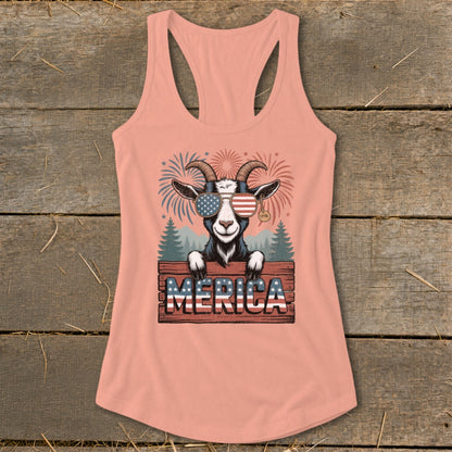 Merica Goat Racerback Tank