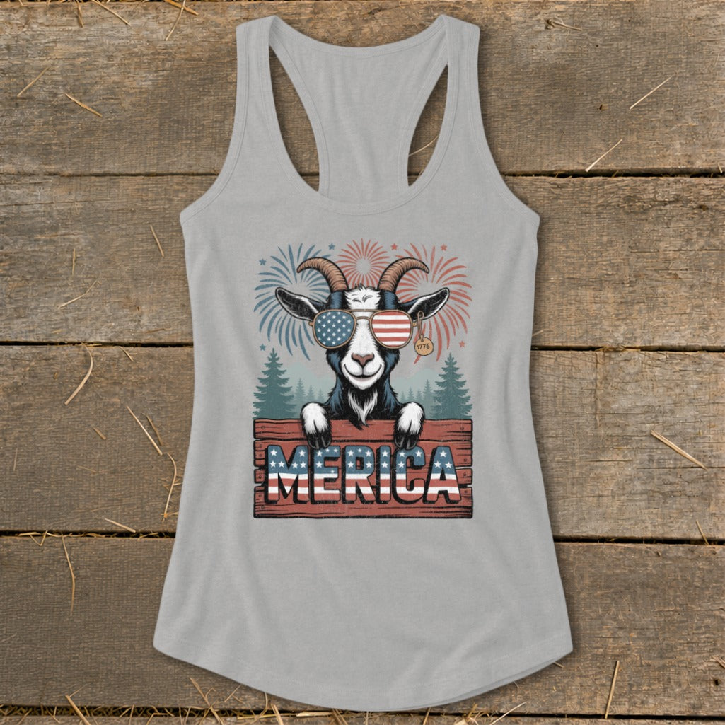 Merica Goat Racerback Tank