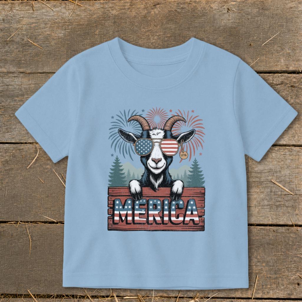 Merica Goat Toddler Tee