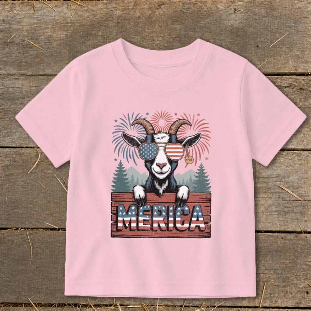 Merica Goat Toddler Tee
