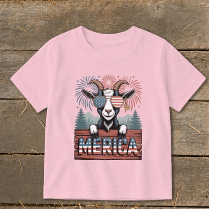 Merica Goat Toddler Tee