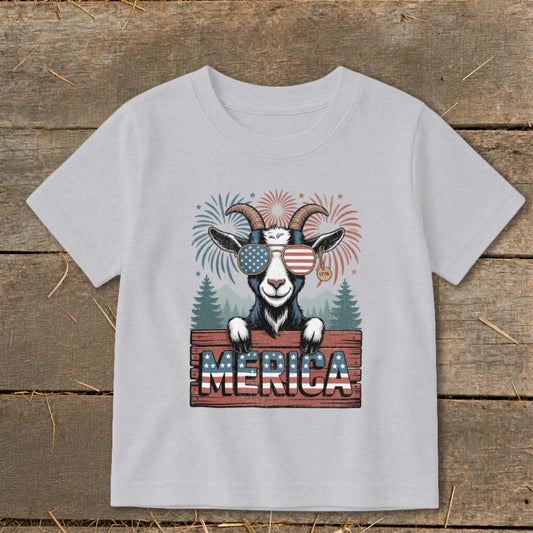 Merica Goat Toddler Tee