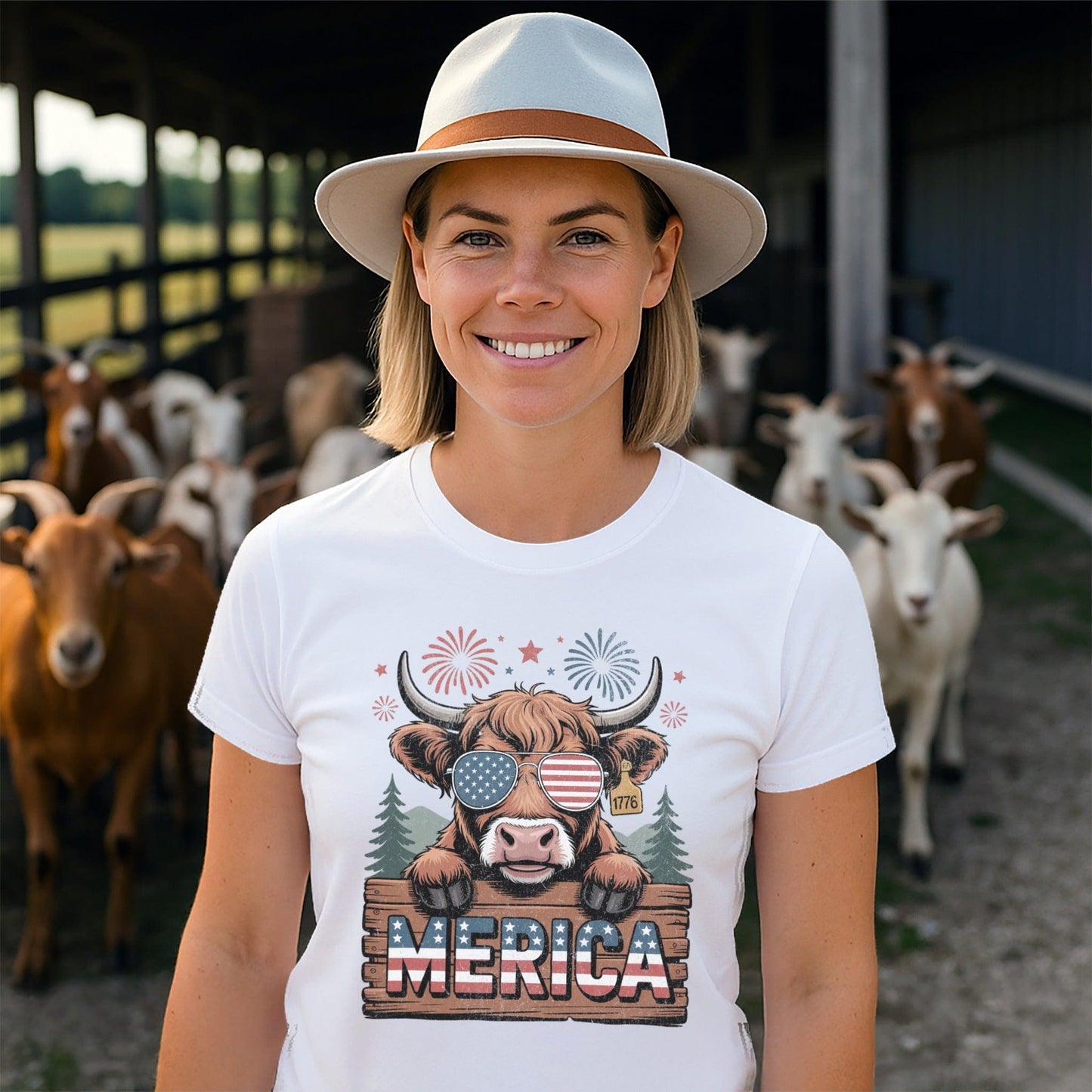 Merica Highland Cow T-shirt