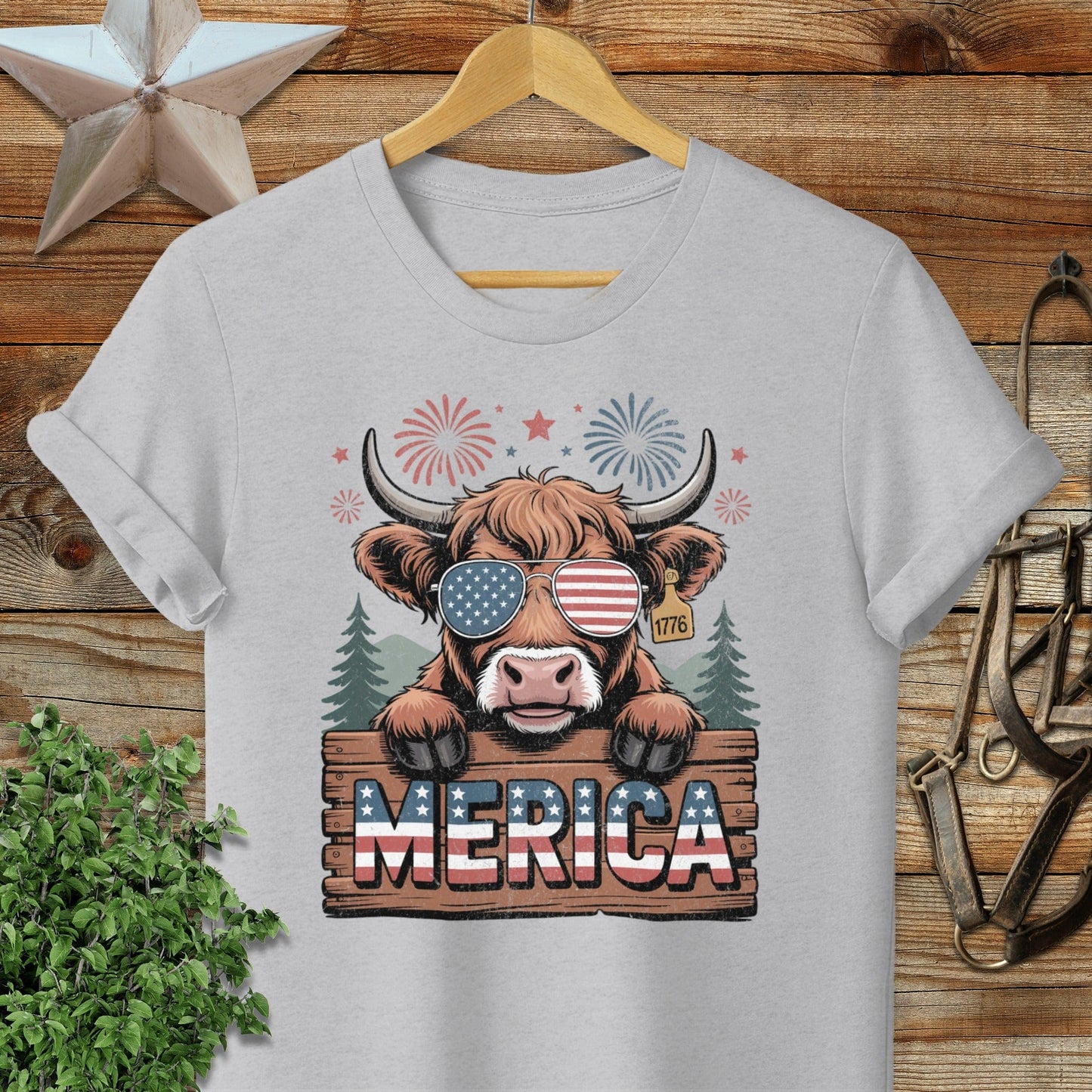 Merica Highland Cow T-shirt