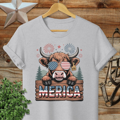 Merica Highland Cow T-shirt