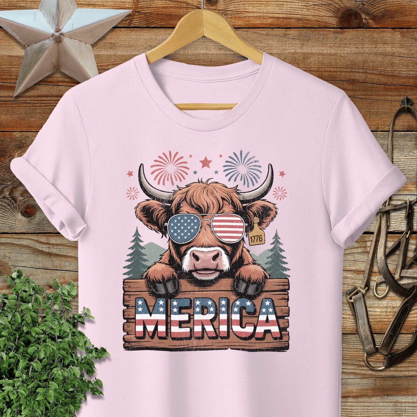 Merica Highland Cow T-shirt