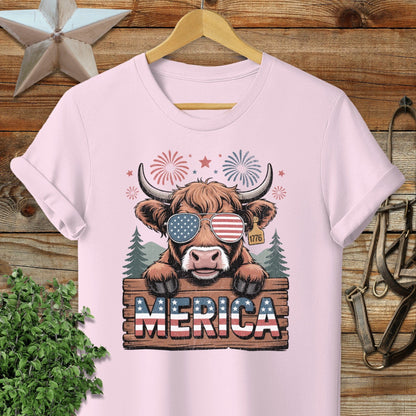 Merica Highland Cow T-shirt