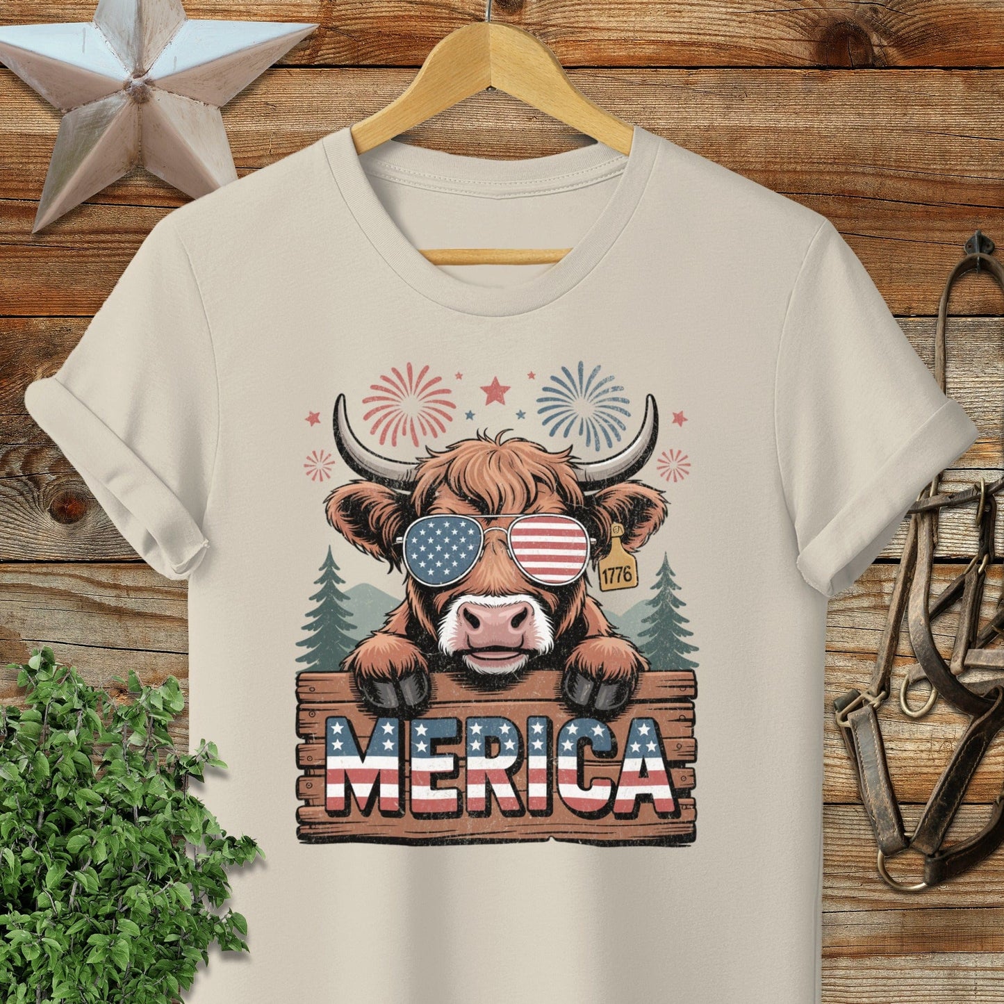 Merica Highland Cow T-shirt