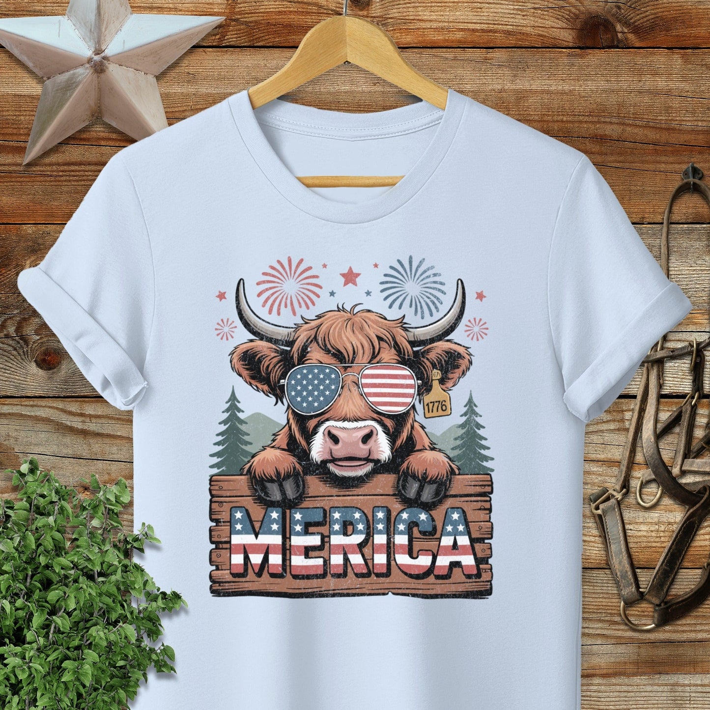 Merica Highland Cow T-shirt