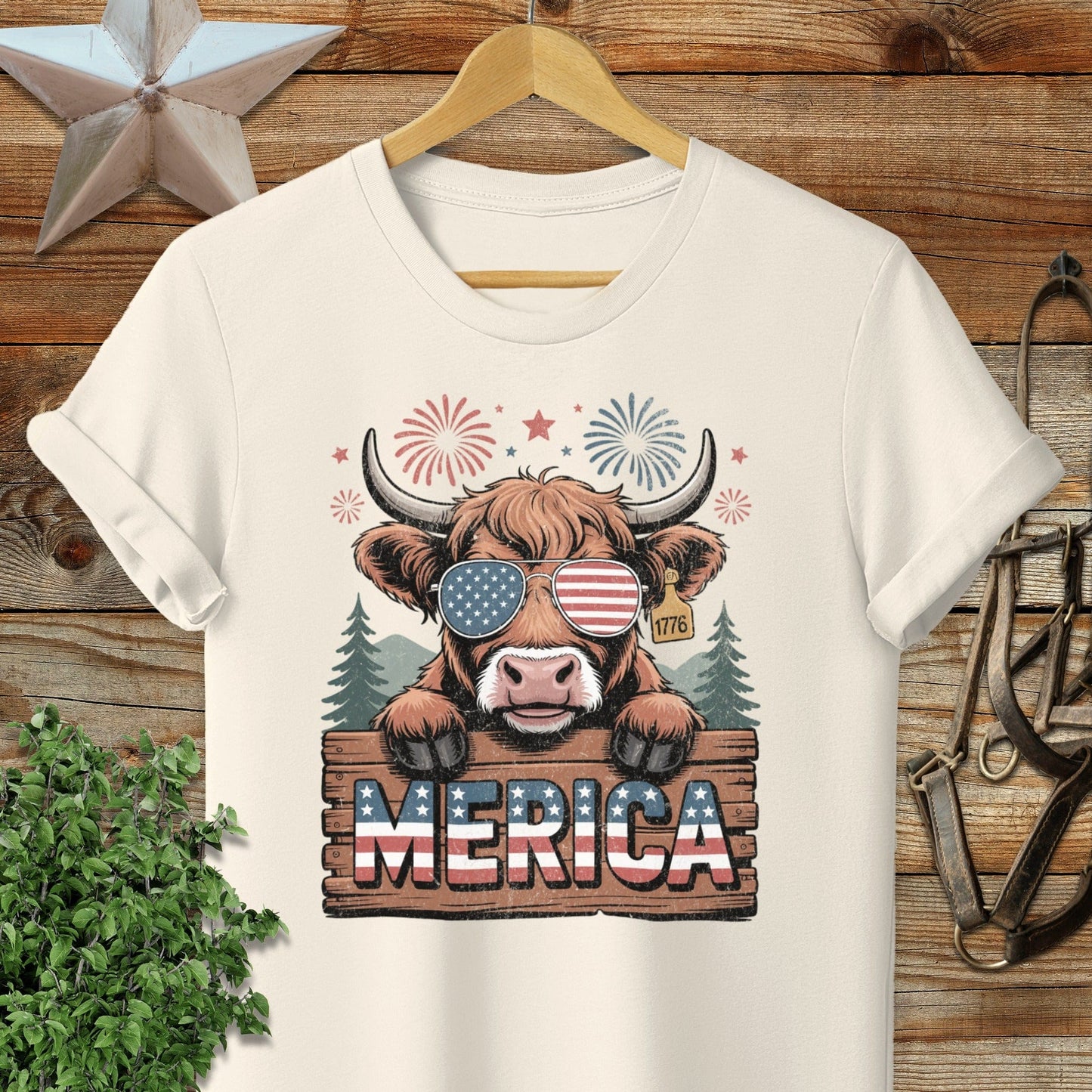 Merica Highland Cow T-shirt