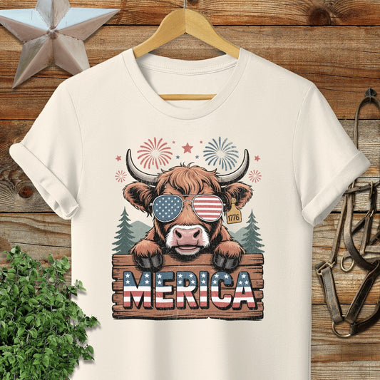 Merica Highland Cow T-shirt