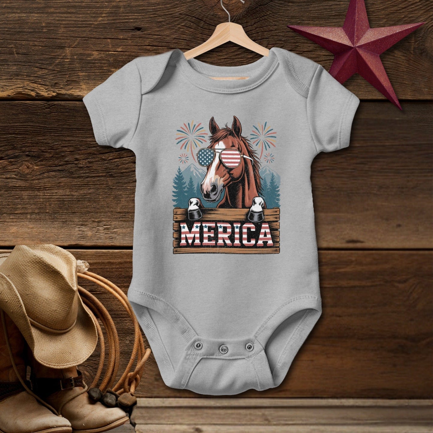 Merica Horse Bodysuit (Baby)