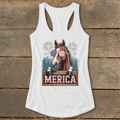 Merica Horse Racerback Tank