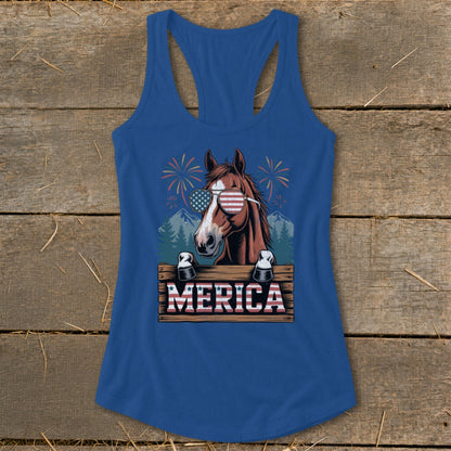 Merica Horse Racerback Tank