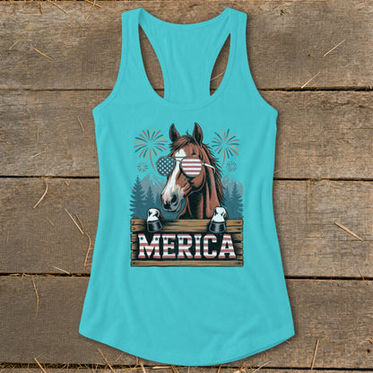 Merica Horse Racerback Tank