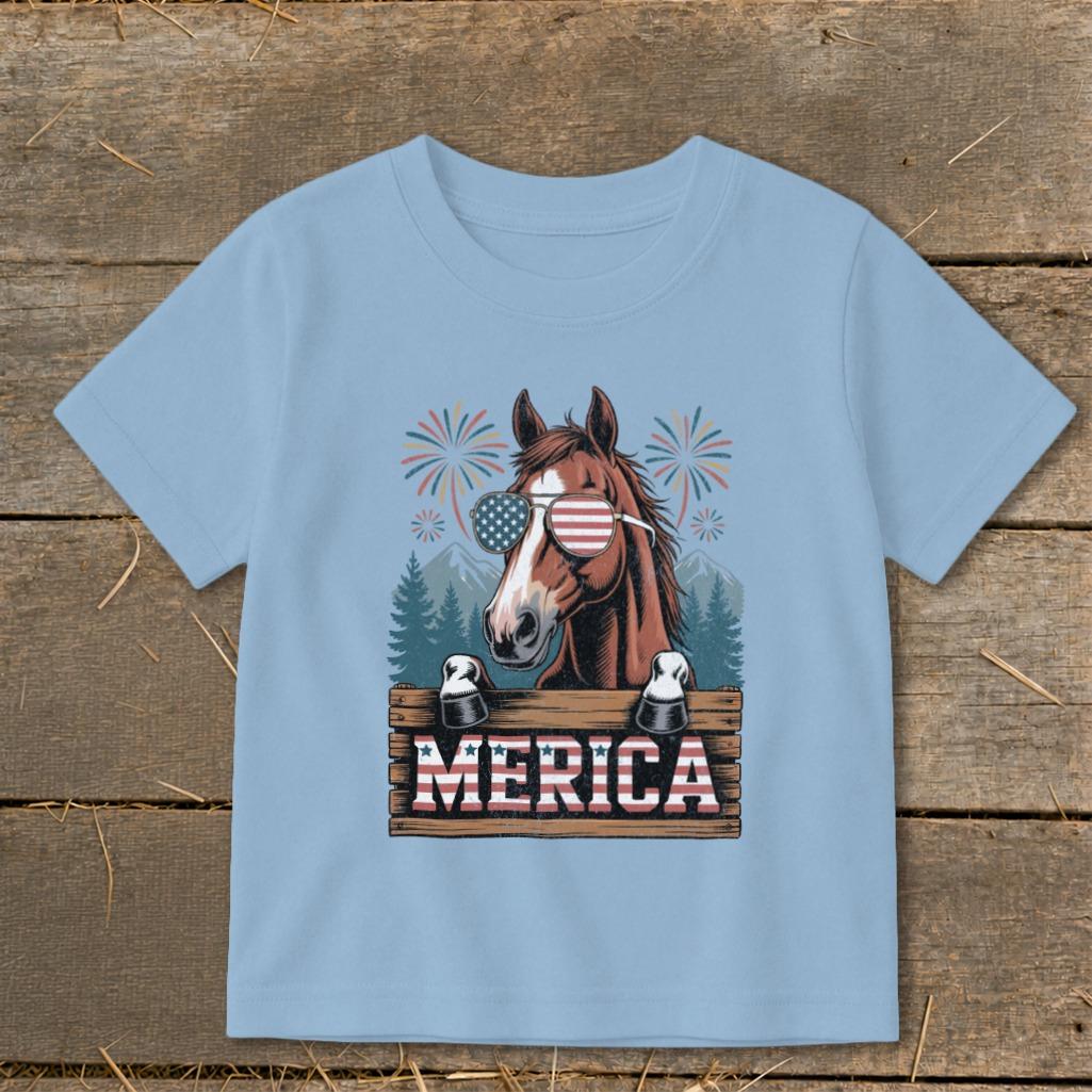 Merica Horse Toddler Tee