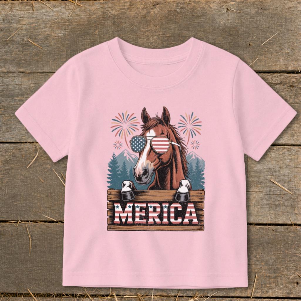 Merica Horse Toddler Tee