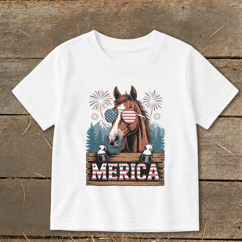 Merica Horse Toddler Tee