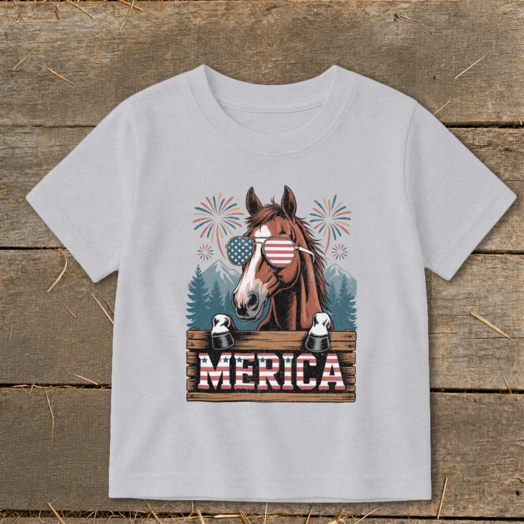 Merica Horse Toddler Tee