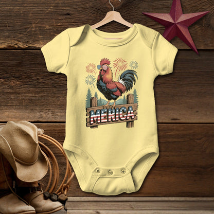 Merica Rooster Bodysuit (Baby)