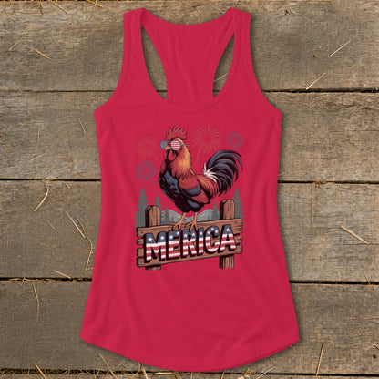 Merica Rooster Racerback Tank