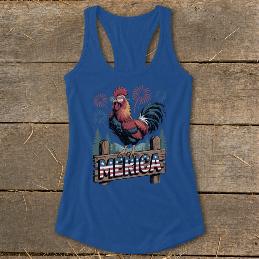 Merica Rooster Racerback Tank