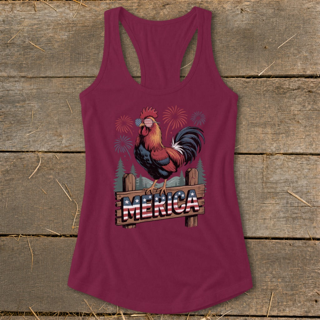Merica Rooster Racerback Tank