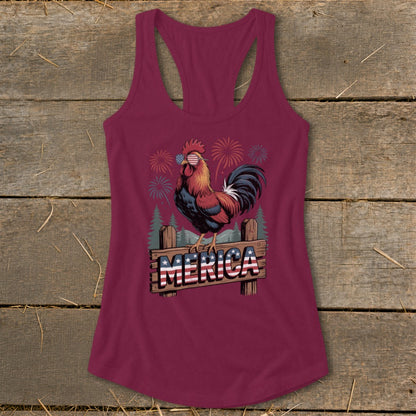 Merica Rooster Racerback Tank