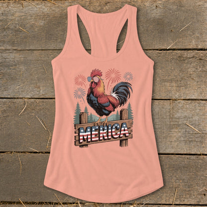 Merica Rooster Racerback Tank