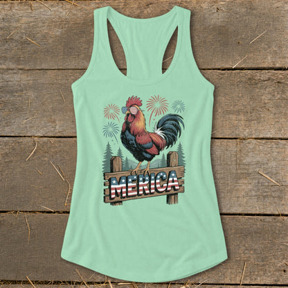 Merica Rooster Racerback Tank