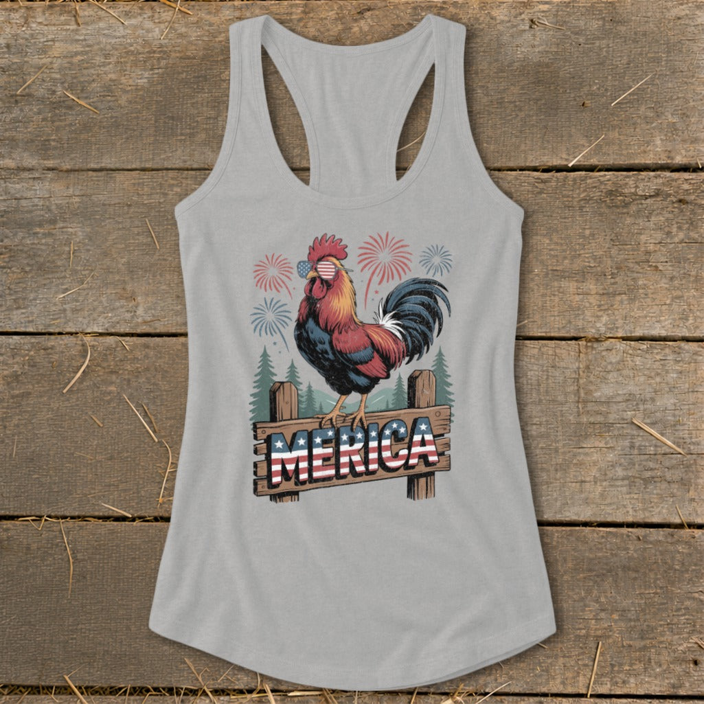 Merica Rooster Racerback Tank